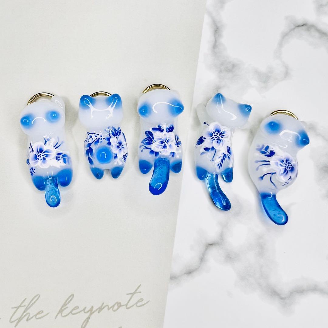 リクエスト専用　キラキラ猫ちゃん　お魚　猫　5個セット