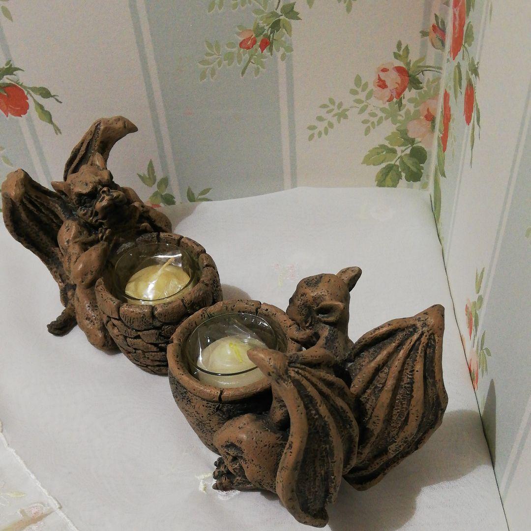 ガーゴイル キャンドル ホルダー2個セット