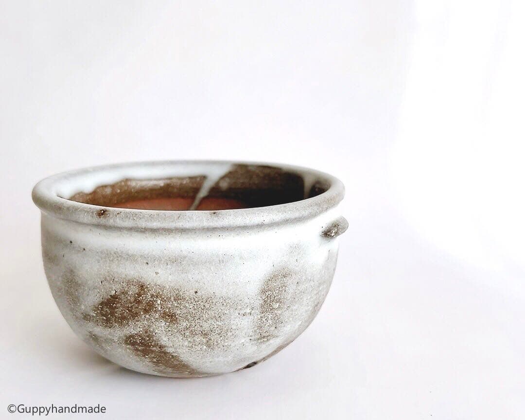 作家鉢【ミミ002】植木鉢 耳付き　ハンドメイド 陶芸 1点 陶器鉢