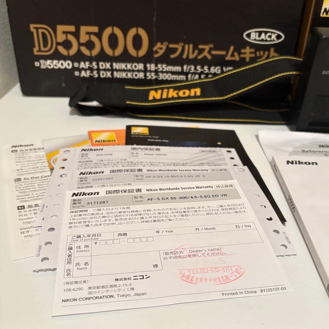 Nikon 一眼レフカメラ D5500 ダブルズームキット ブラック