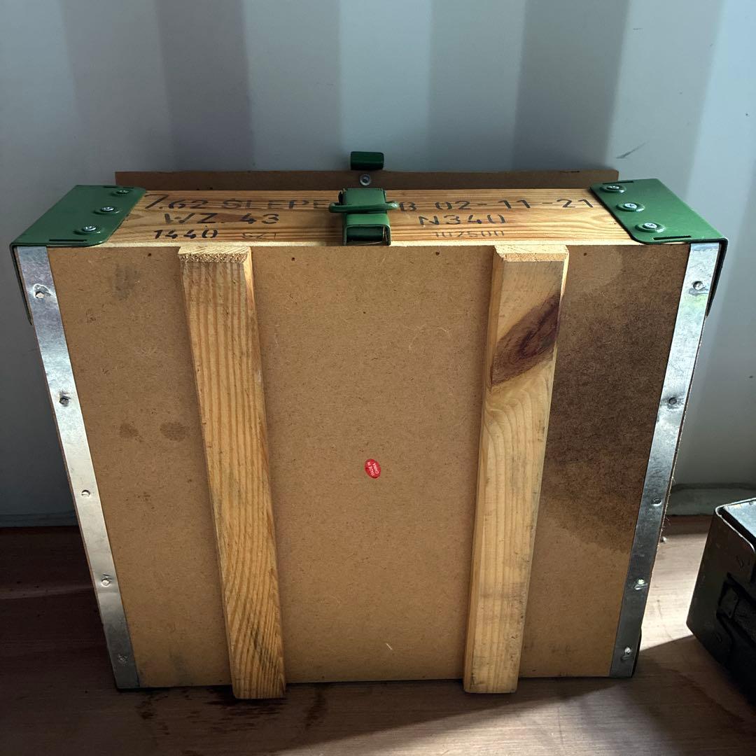 ユーロミリタリー実物　木製ボックス キャリーケース アンモボックス 収納ボックス