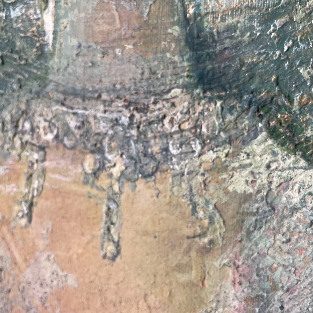 木製フレーム　キャンバス　油彩画　抽象画　人物　ヴィンテージ　画家　作家　手描き