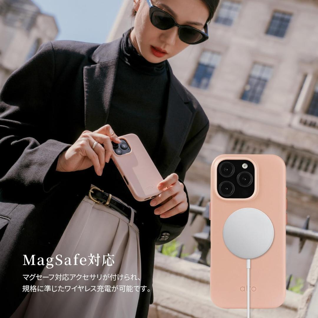 iPhone16Pro ケース 本革 MagSafe イタリア製 セメント 用