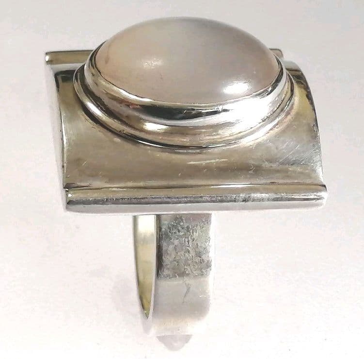 シルバー  ハンドメイド  ムーンストーン リング