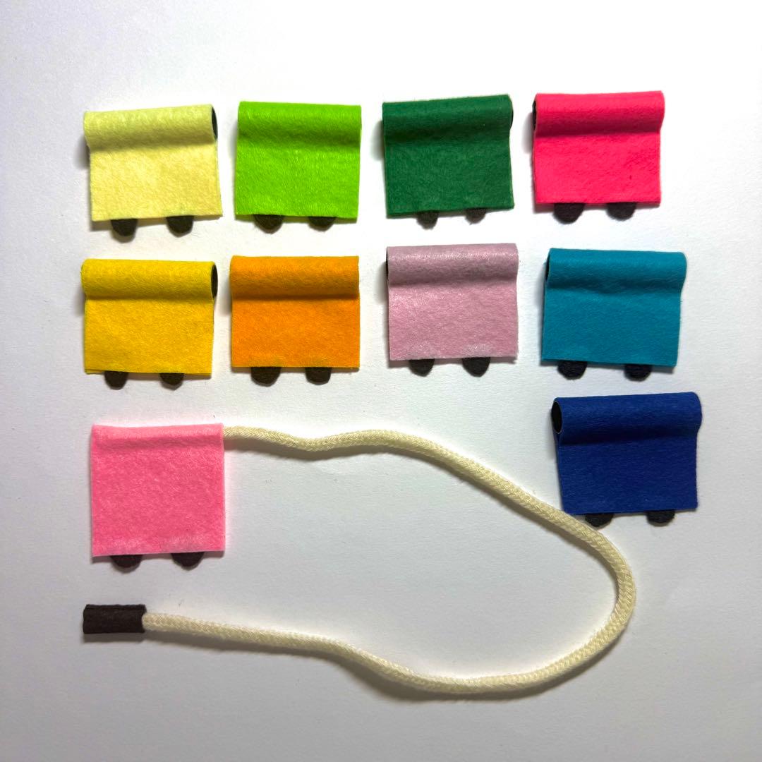 手作り ひも通し 電車 10セット