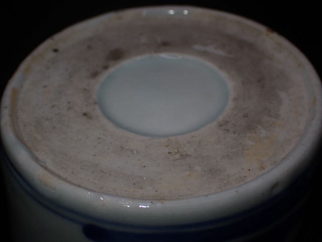 【完品】 古伊万里 そば猪口 あやめにトンボの図 蛇の目高台 骨董品 (青24)