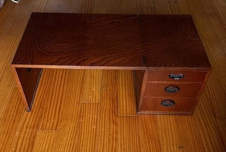 木製座卓 3段引き出し付き　天板折りたたみ式　和室にピッタリ