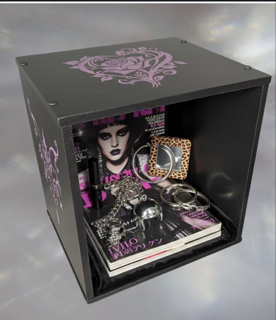 ブラック収納キューブボックス 『グリッターバタフライ』【送料無料】