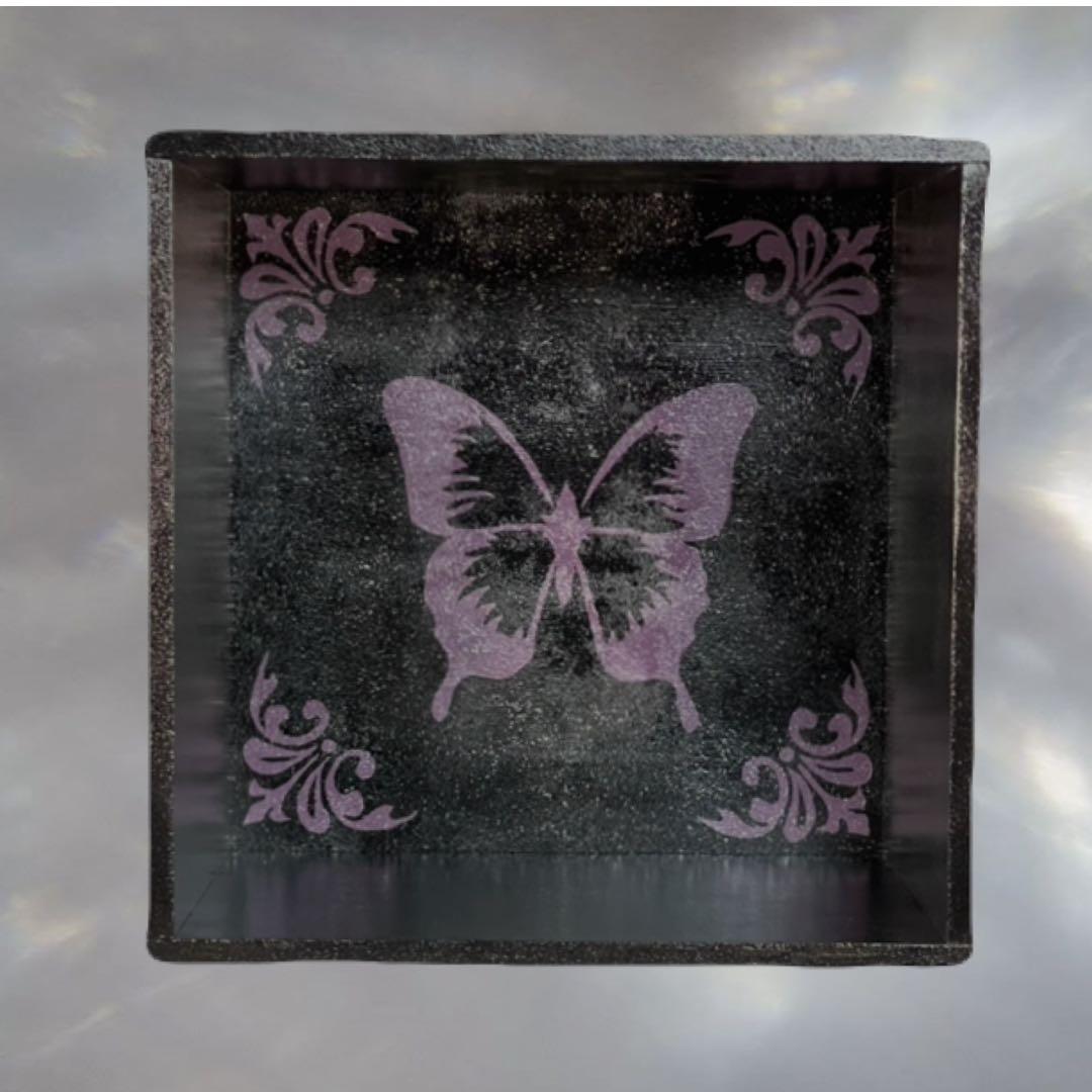 ブラック収納キューブボックス 『グリッターバタフライ』【送料無料】
