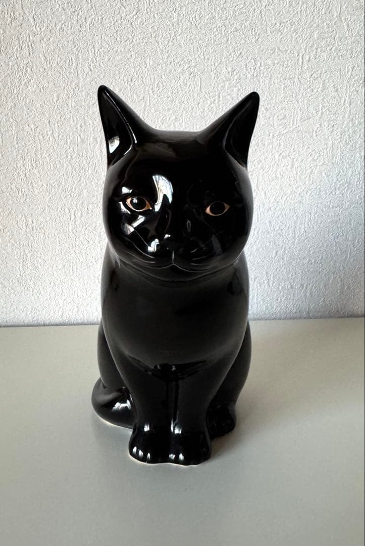 QuailCeramics 猫 花瓶 黒猫 オブジェ フラワーベース ねこ L
