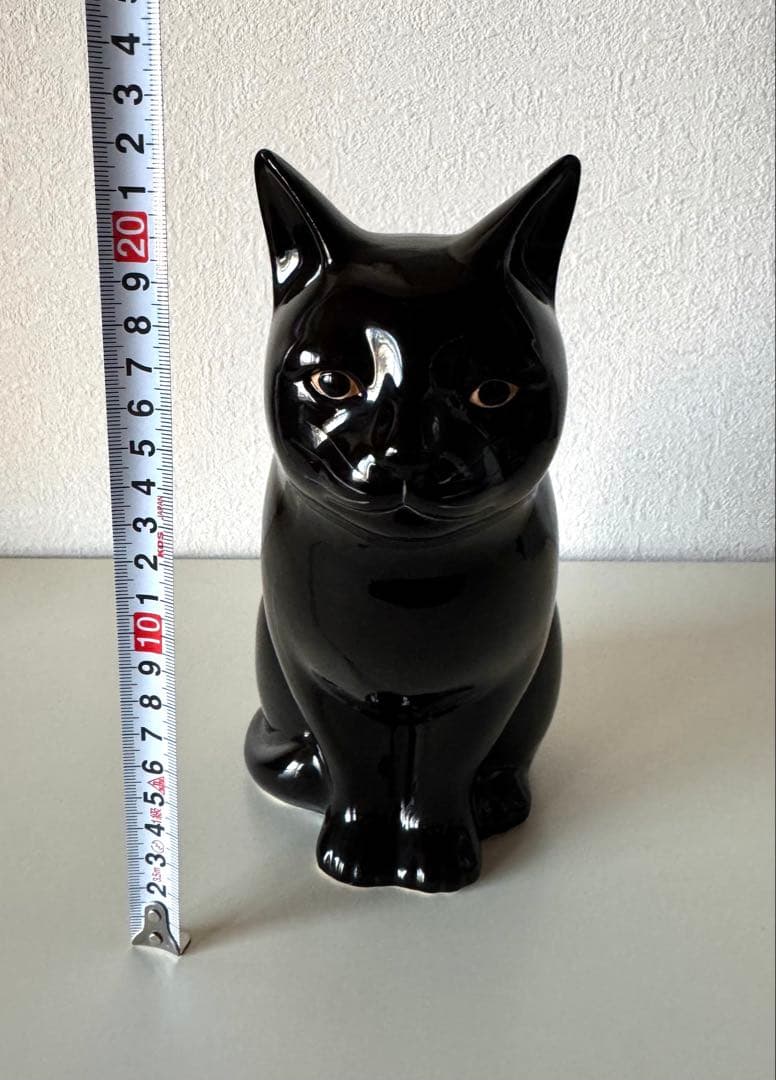 QuailCeramics 猫 花瓶 黒猫 オブジェ フラワーベース ねこ L