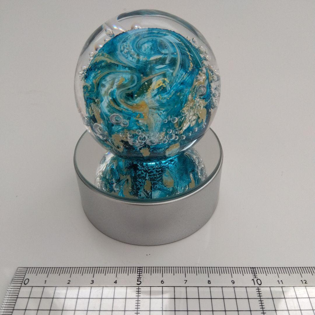 ペーパーウエイト　ガラスオブジェ　照明台付き