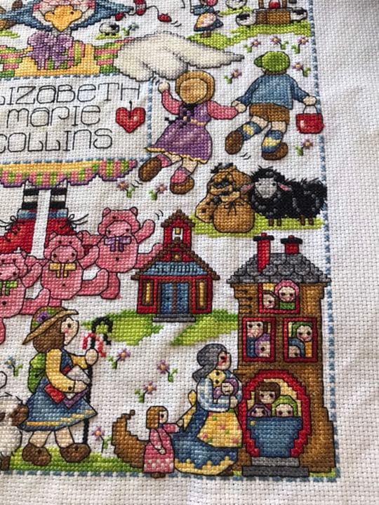 ハンドメイド　クロスステッチ　完成品