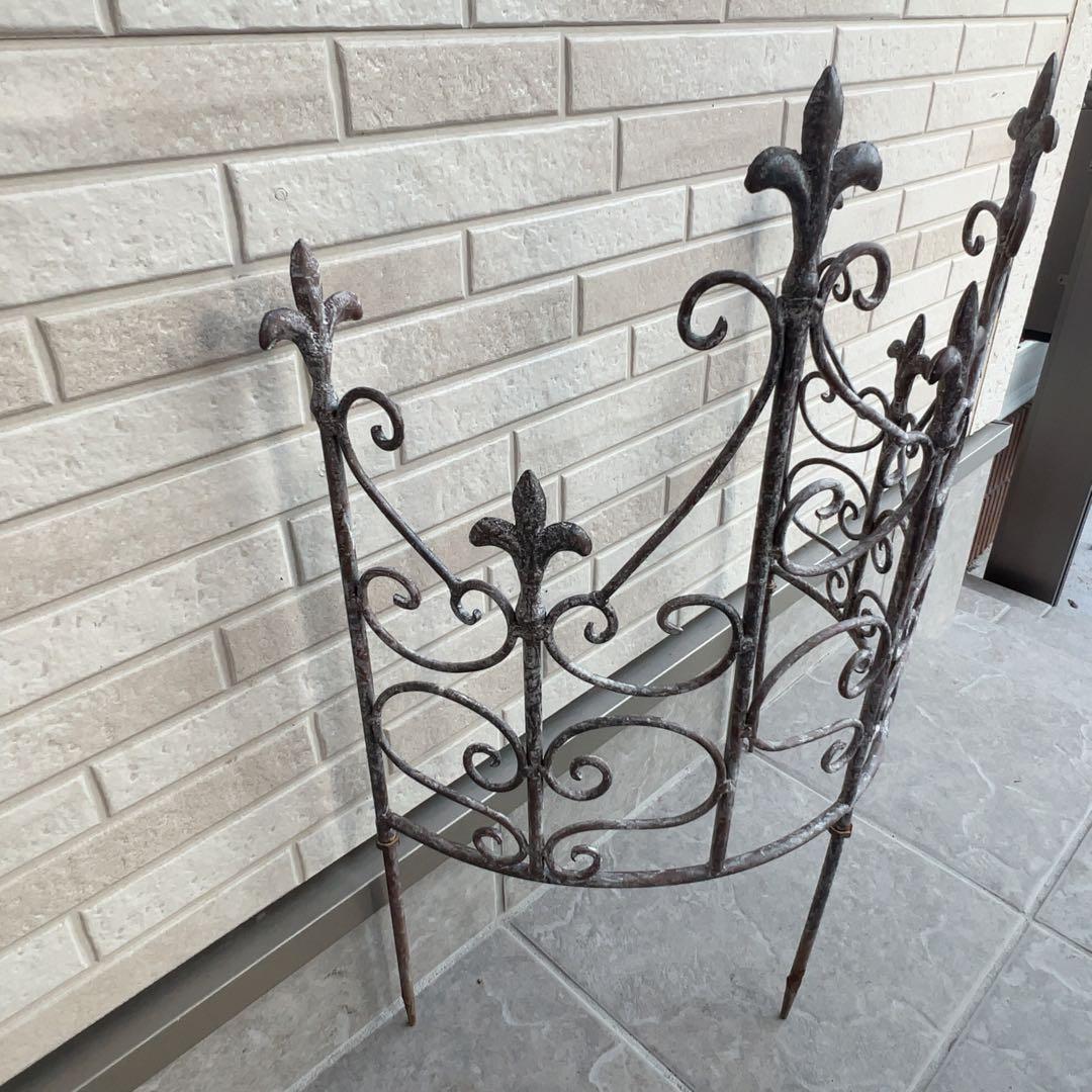 ＊Spring Sale＊ シャビーな半円アーチ型トレリス ・フェンスL