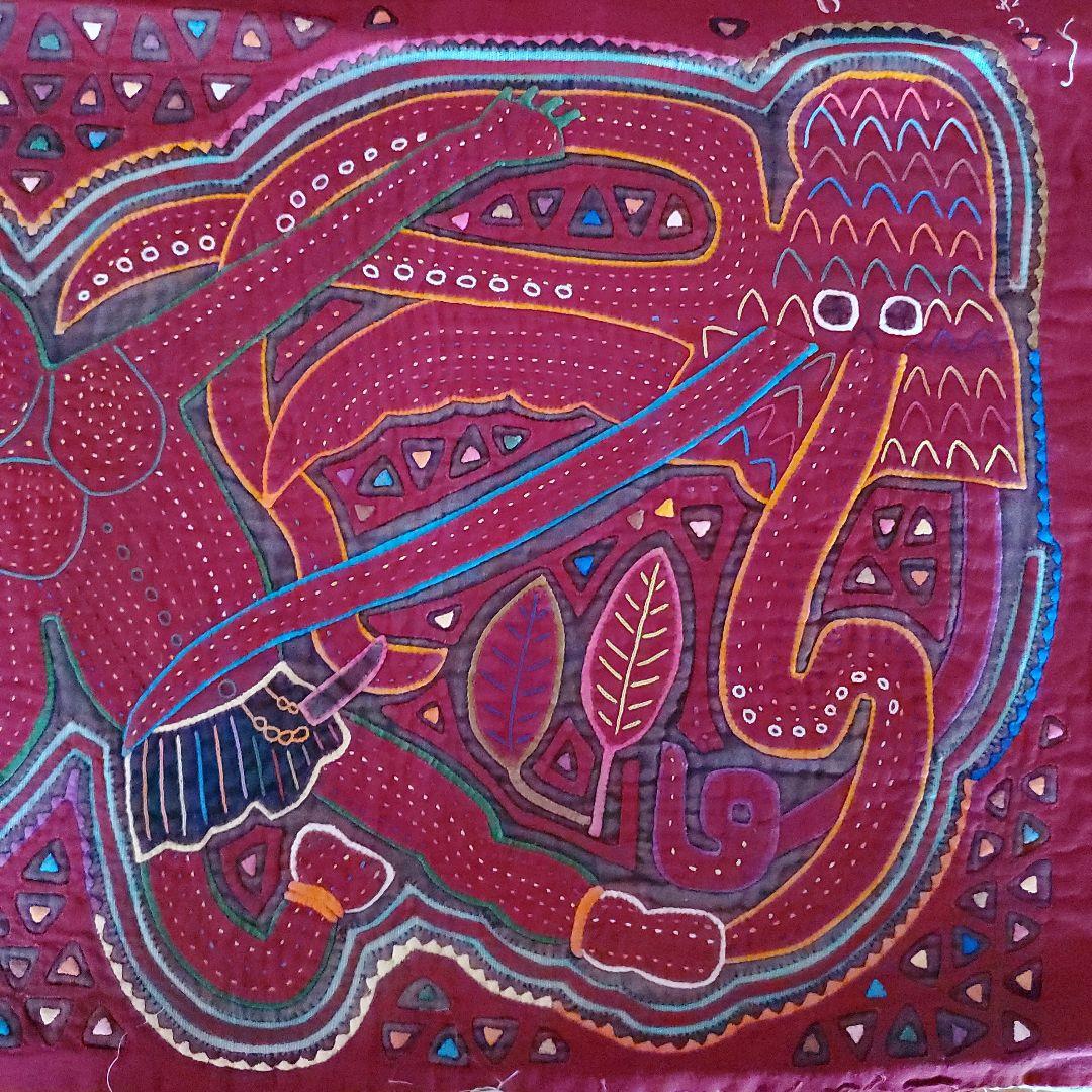 Panama モラ　刺繍　飾り布　ヴィンテージ