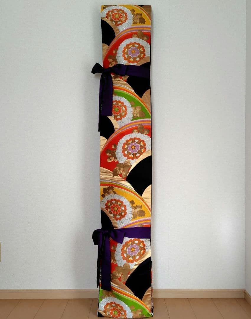 お琴カバー【紫】着物帯 ゆたん油単ハンドメイド 和楽器 正絹 袋帯 生田流山田流