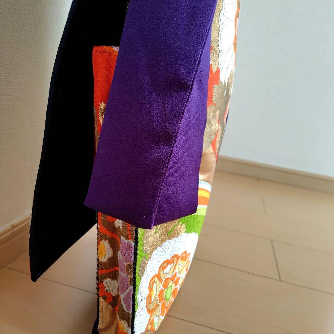 お琴カバー【紫】着物帯 ゆたん油単ハンドメイド 和楽器 正絹 袋帯 生田流山田流