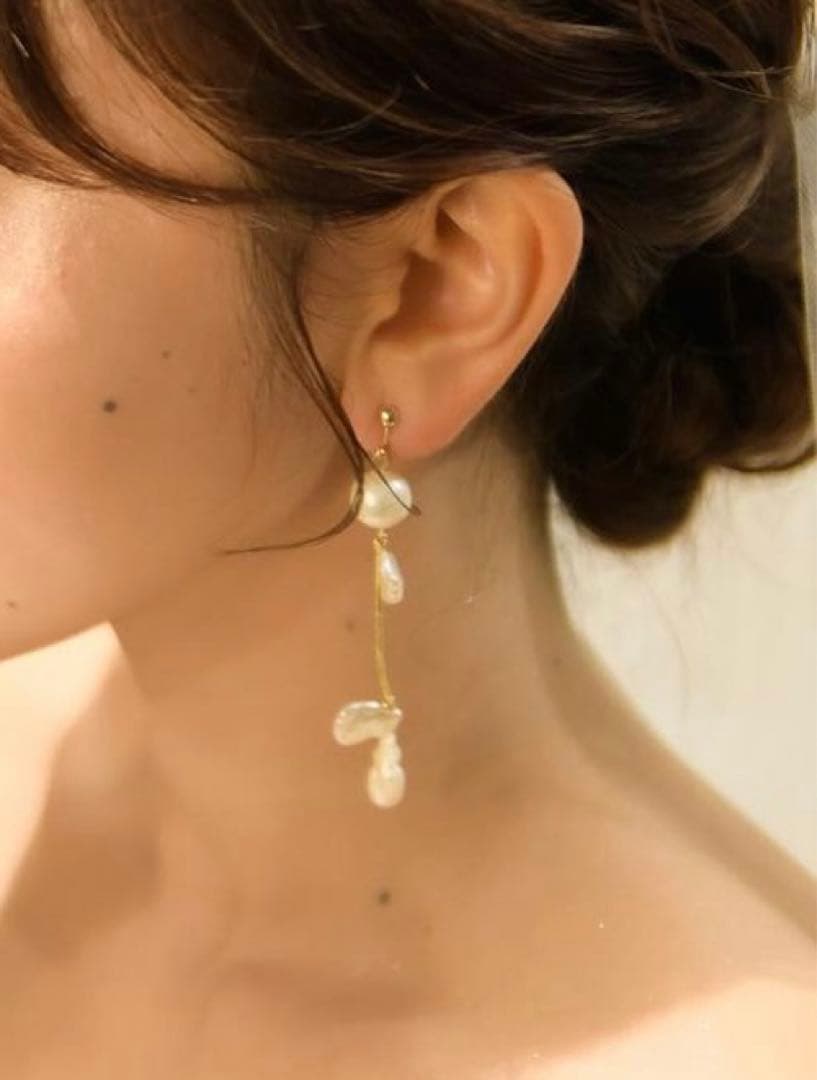 結婚式　イヤリング　バロックパール