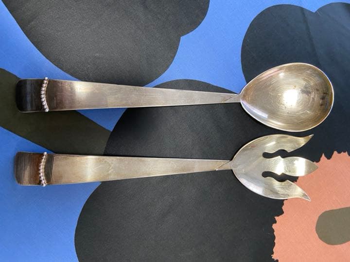 スウェーデン　ヴィンテージ　シルバー製　サーバー　トング　サラダ