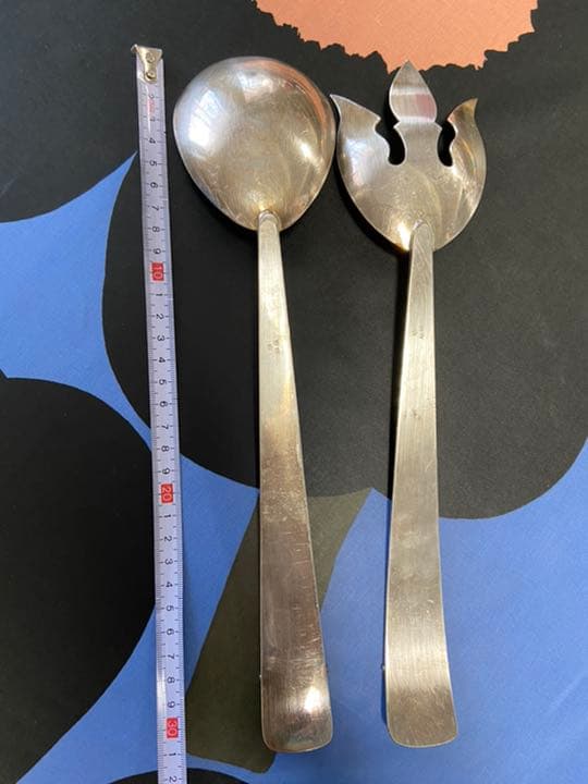 スウェーデン　ヴィンテージ　シルバー製　サーバー　トング　サラダ