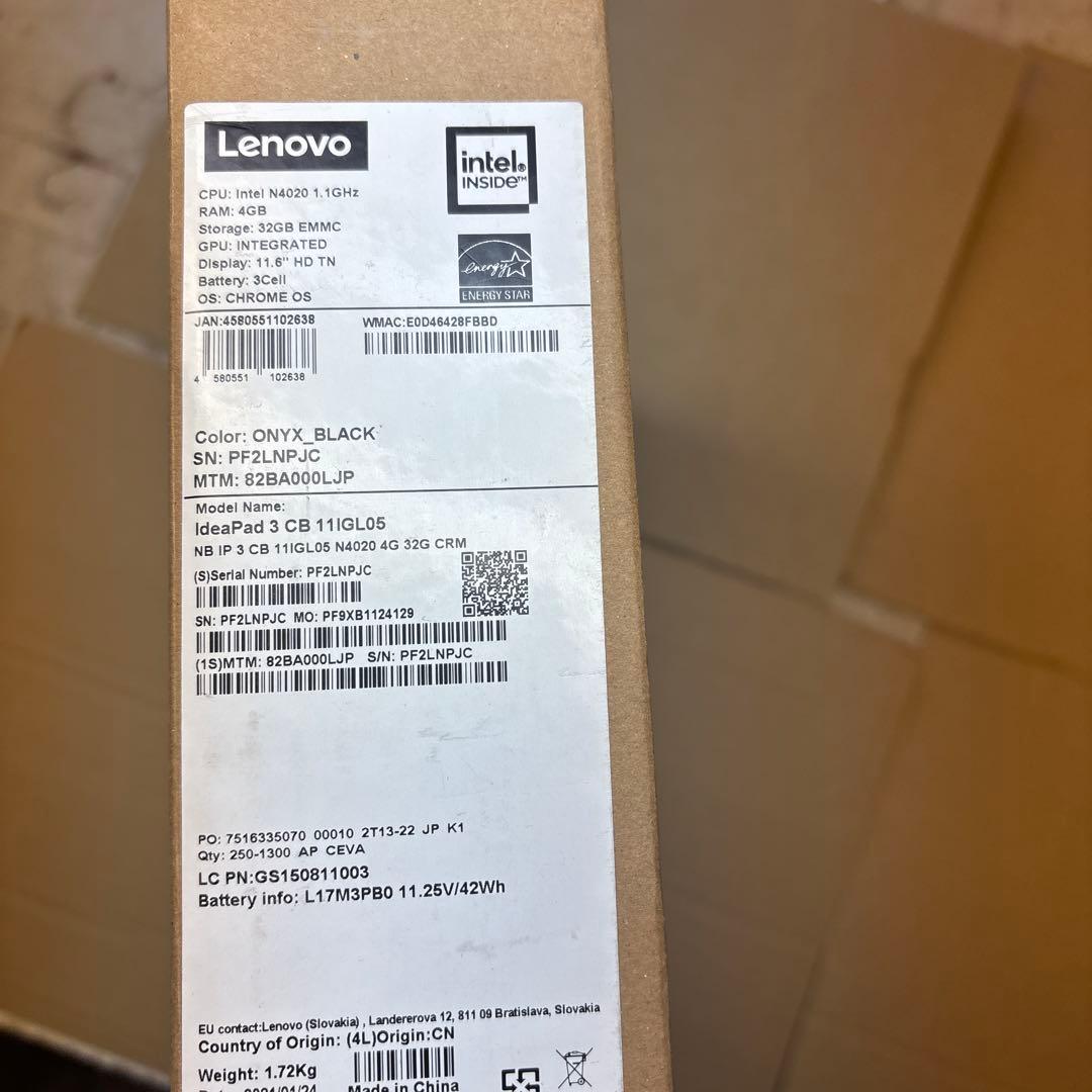 Chromebook本体 Lenovo Chromebook IdeaPad 3 CB 11IGL05