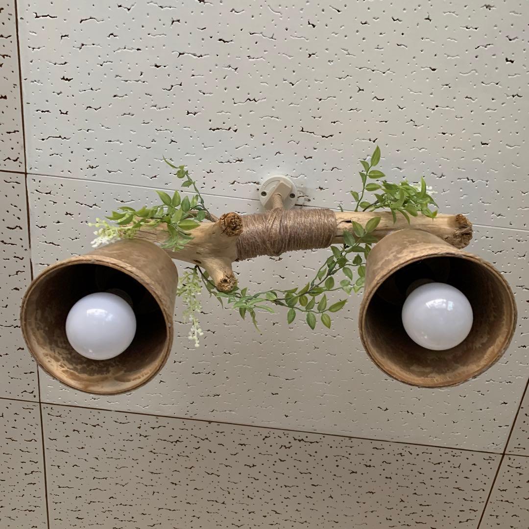 【送料無料】★LED専用★2灯式流木照明★