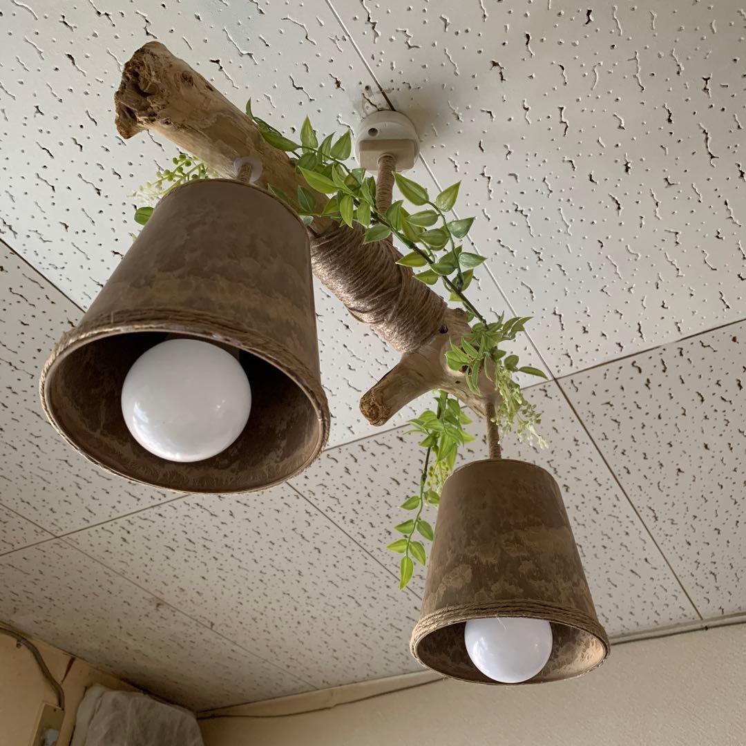 【送料無料】★LED専用★2灯式流木照明★