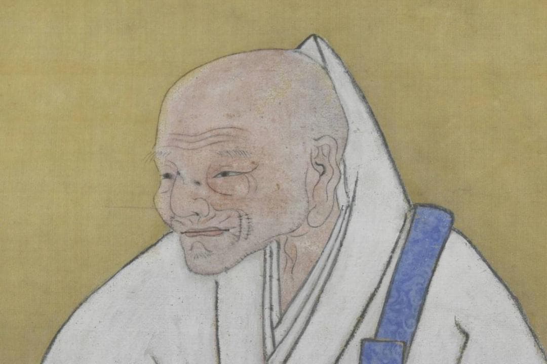 釋得雄法師肖像画賛/掛軸/名家伝来/AA-367