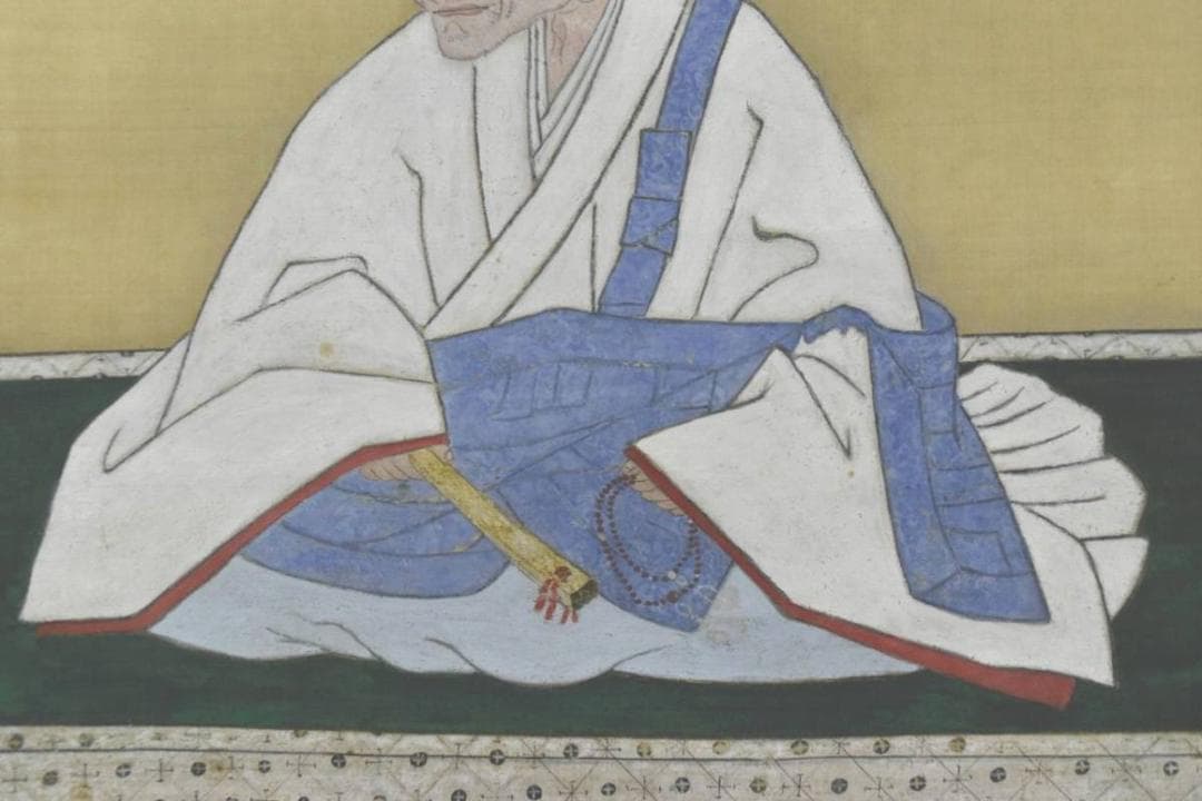 釋得雄法師肖像画賛/掛軸/名家伝来/AA-367