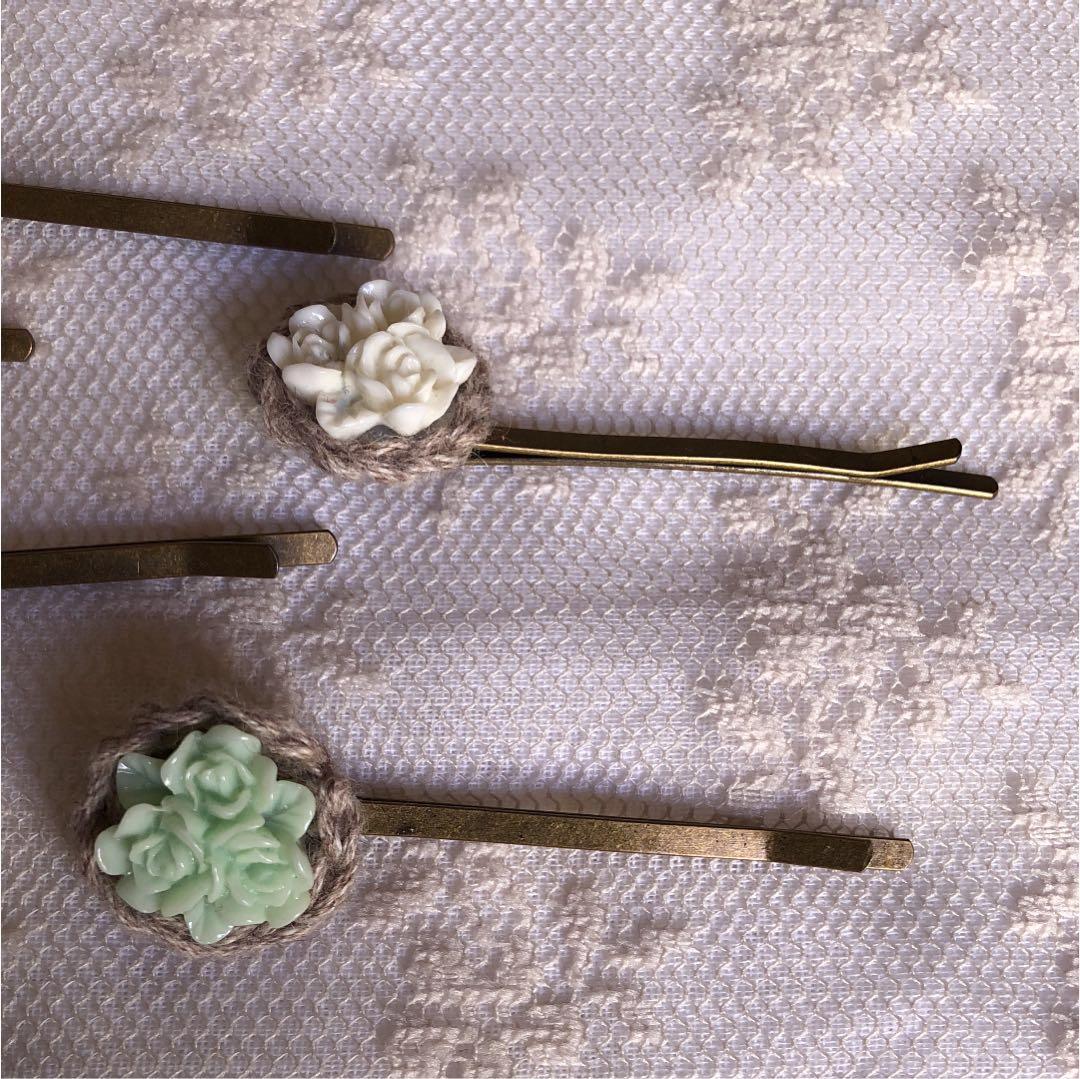 ハンドメイド　 カボションピン　6本セット