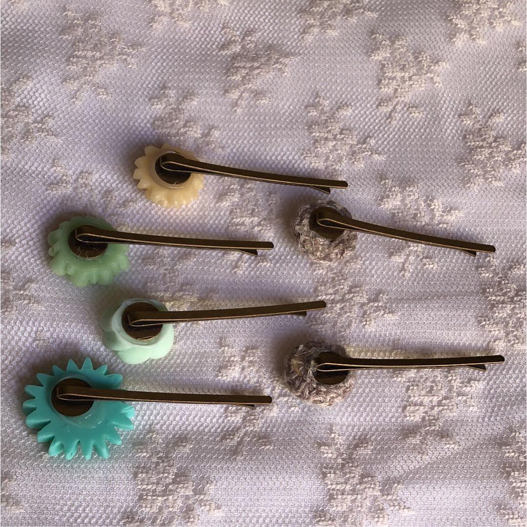 ハンドメイド　 カボションピン　6本セット