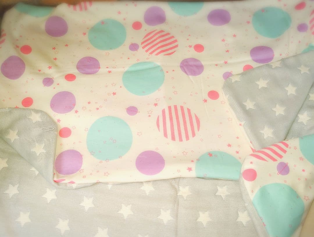 専用♥みかん❤もちもちニット×６重ガーゼ⭐特大ブランケット❤プラネット☆星