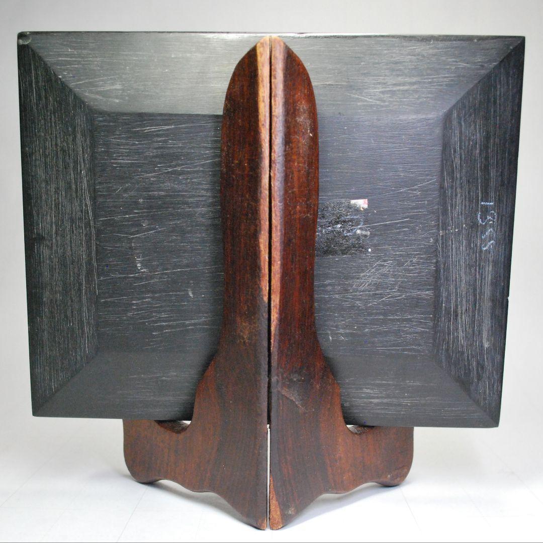 黒大理石　象嵌細工　トレー　black marble inlay tray