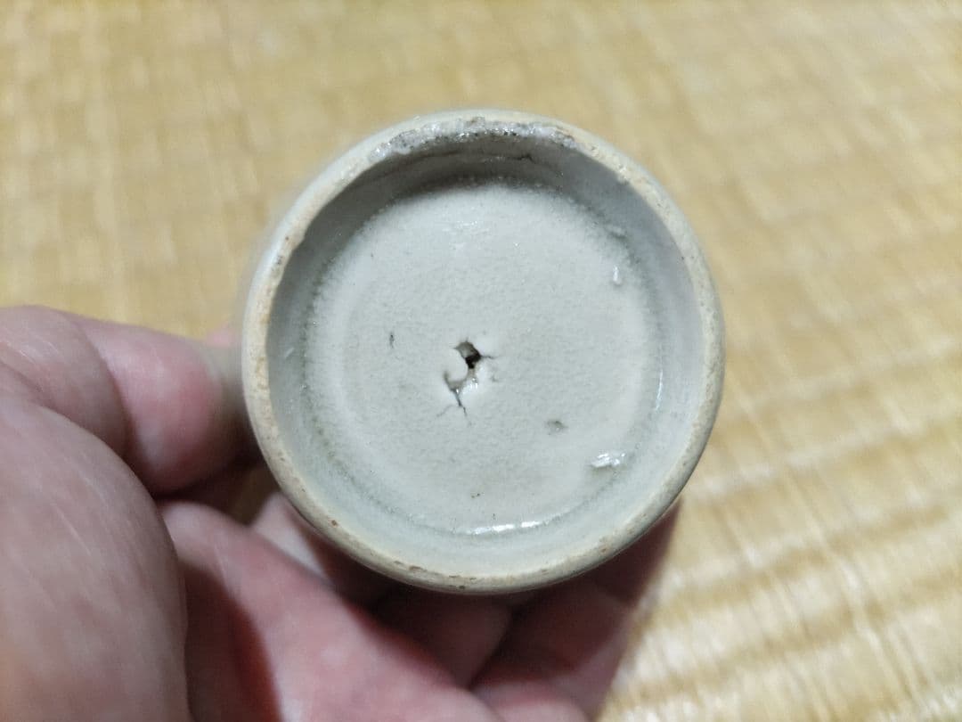 唐草文　太白手　そば猪口　瀬戸　ゴリっとした初期様式　酒盃にベストサイズ！