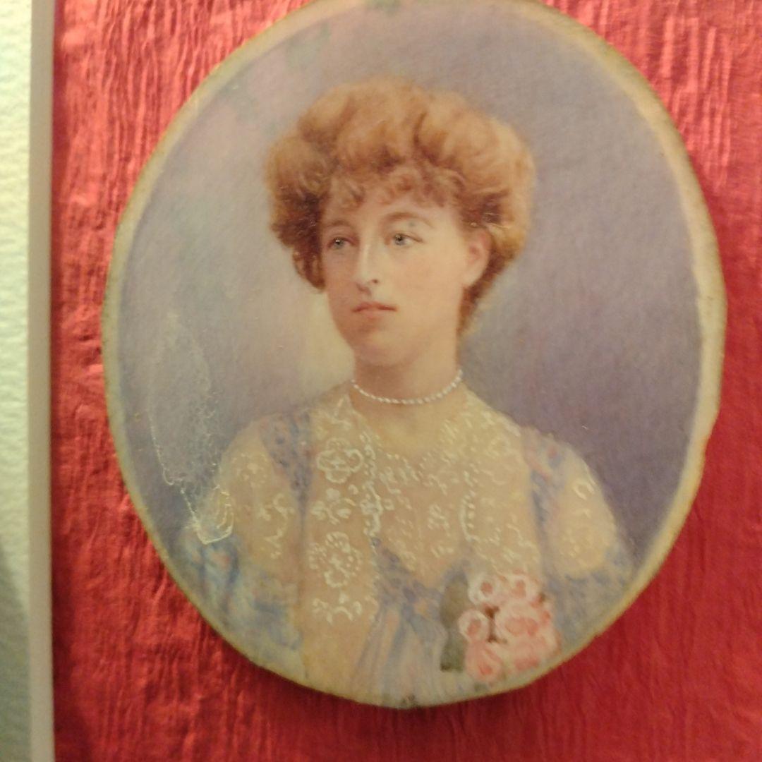 最終お値下げ　ミニアチュール　婦人　肉筆　天然素材