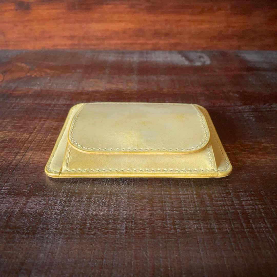 《小銭 ＆ カード》ミニマルレザーウォレット（Mustard）