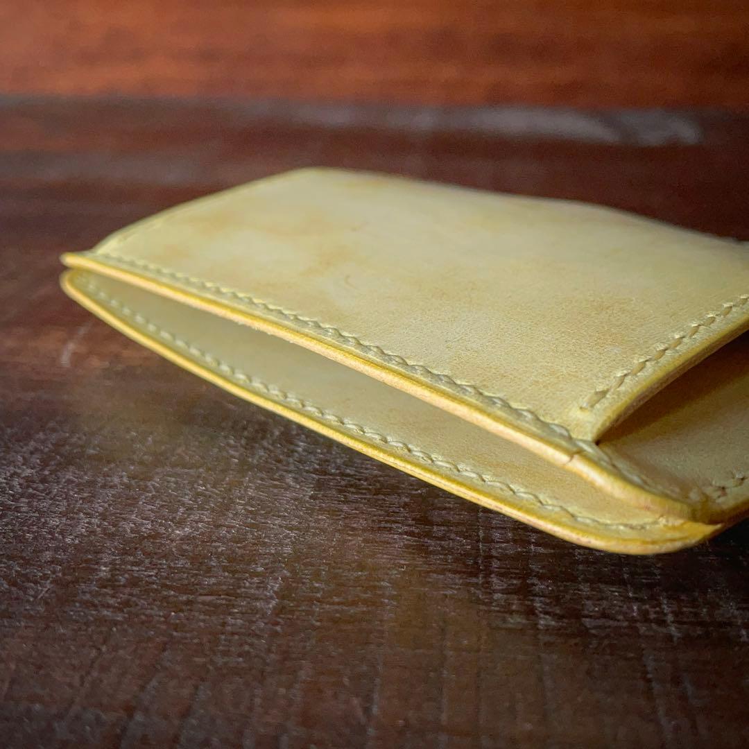 《小銭 ＆ カード》ミニマルレザーウォレット（Mustard）