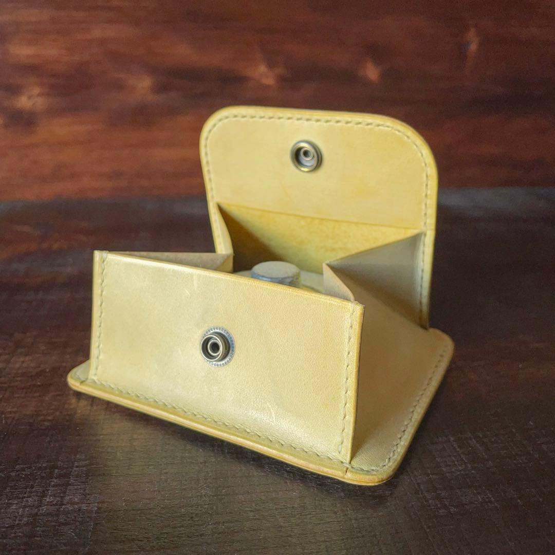 《小銭 ＆ カード》ミニマルレザーウォレット（Mustard）