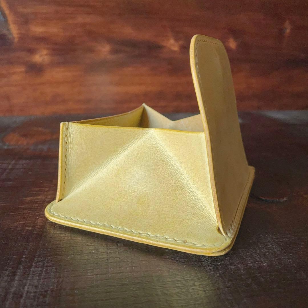 《小銭 ＆ カード》ミニマルレザーウォレット（Mustard）