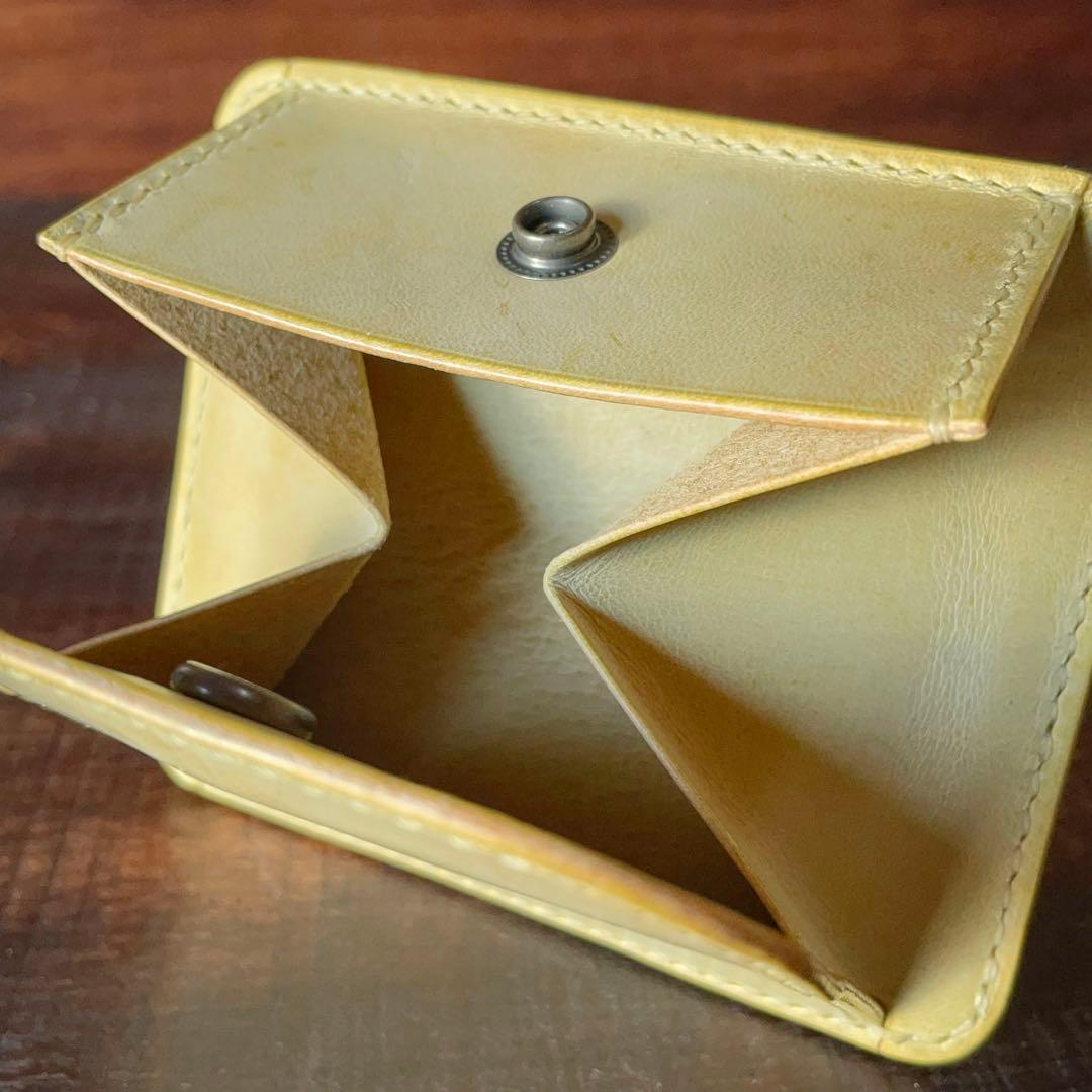 《小銭 ＆ カード》ミニマルレザーウォレット（Mustard）