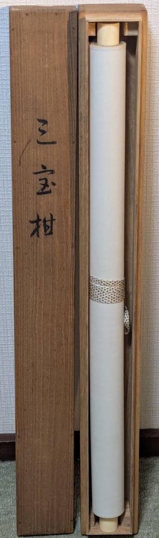 【真作】掛軸　三宝柑　静謐な果実の趣　枝に実る柚子　共箱入　V177