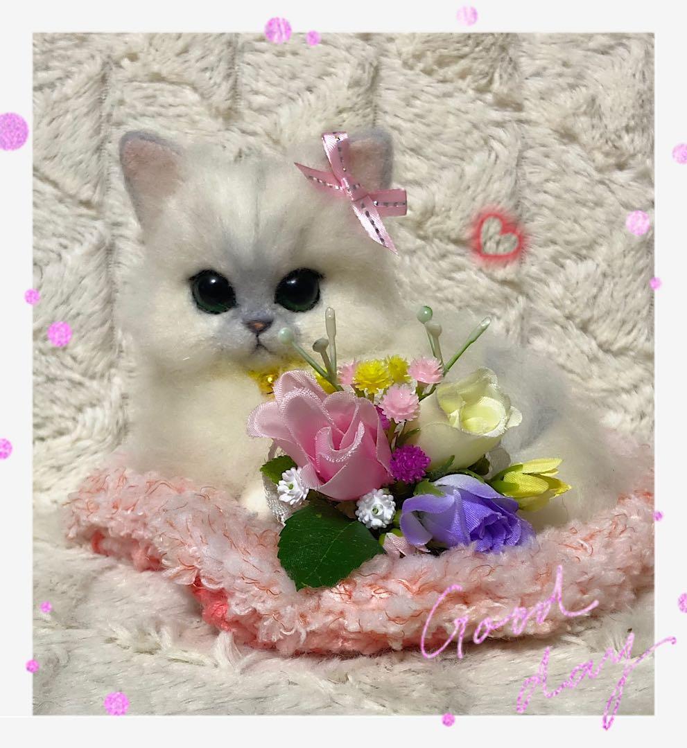 羊毛フェルト。猫。オーダーNo.34