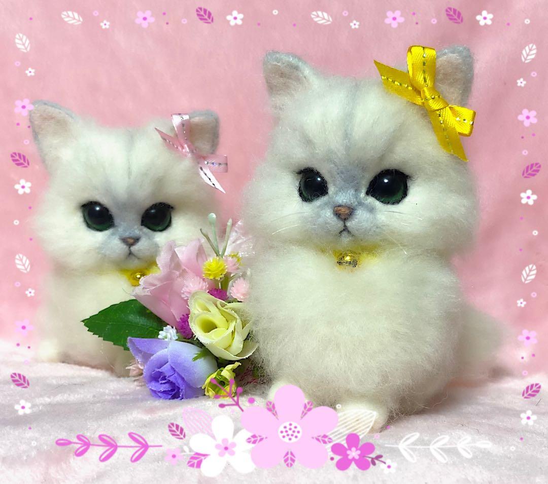 羊毛フェルト。猫。オーダーNo.34