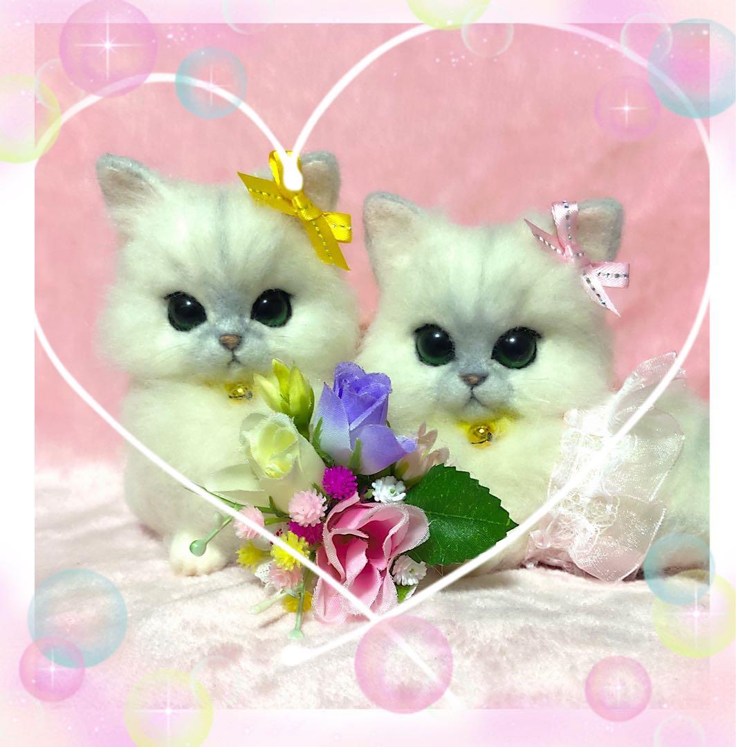 羊毛フェルト。猫。オーダーNo.34