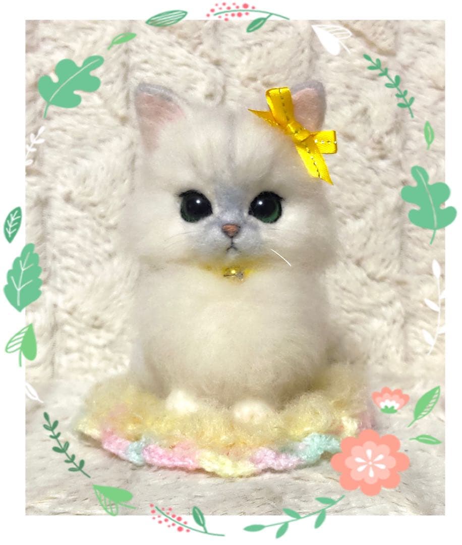 羊毛フェルト。猫。オーダーNo.34