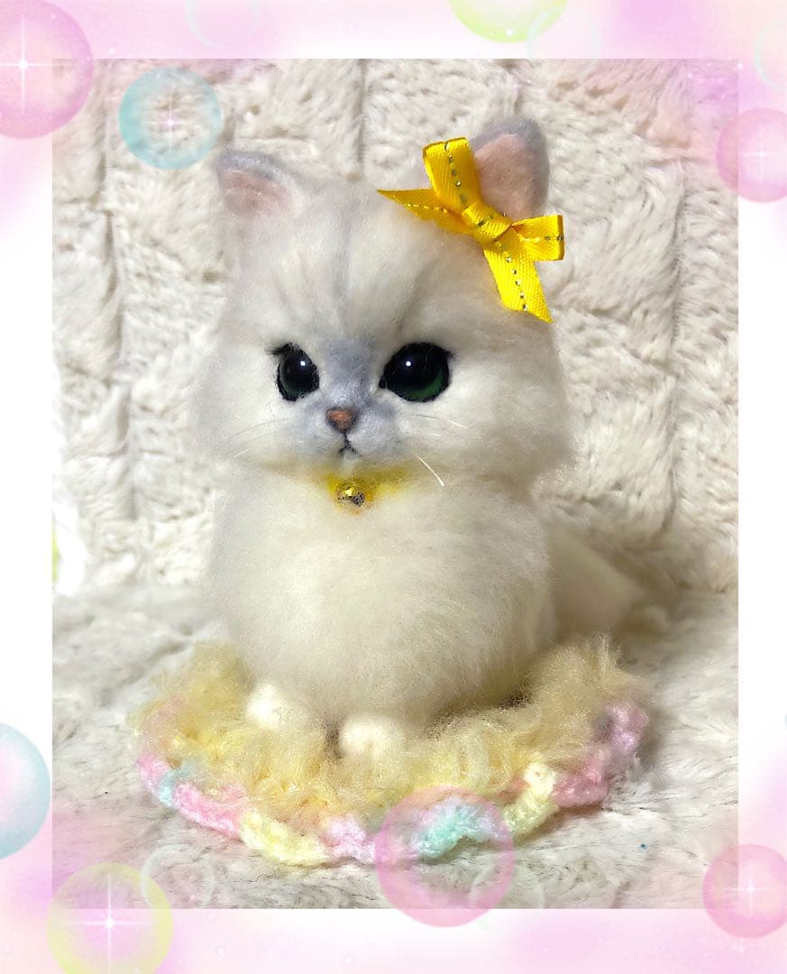 羊毛フェルト。猫。オーダーNo.34