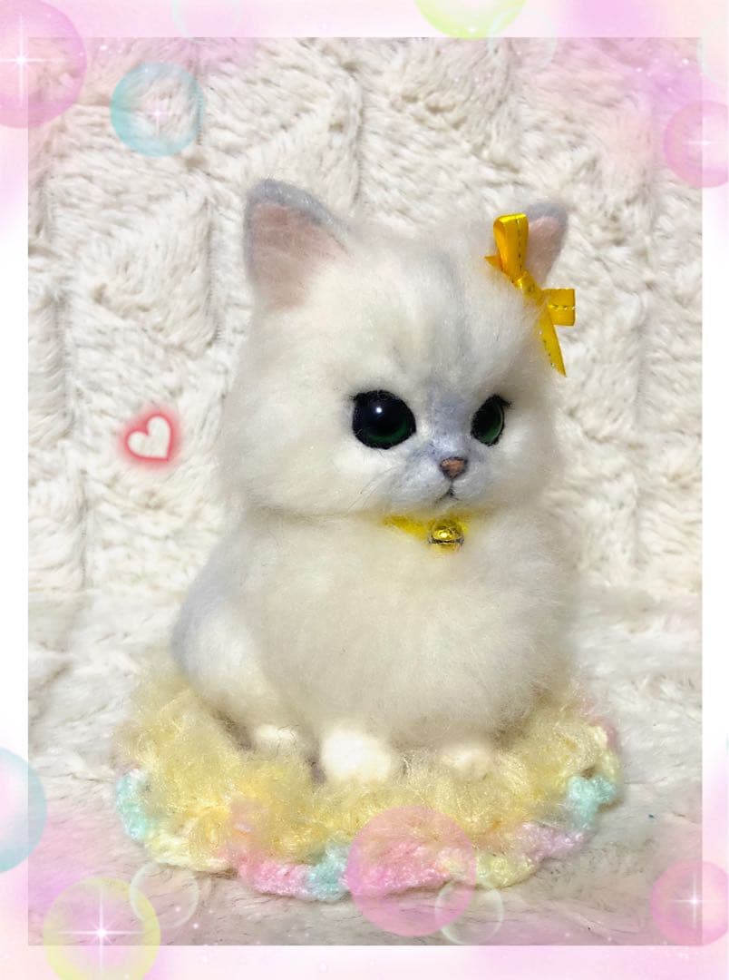 羊毛フェルト。猫。オーダーNo.34