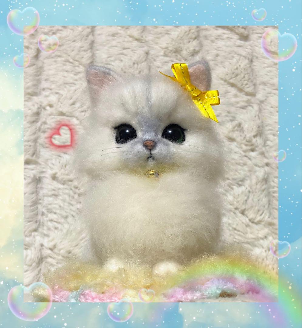 羊毛フェルト。猫。オーダーNo.34
