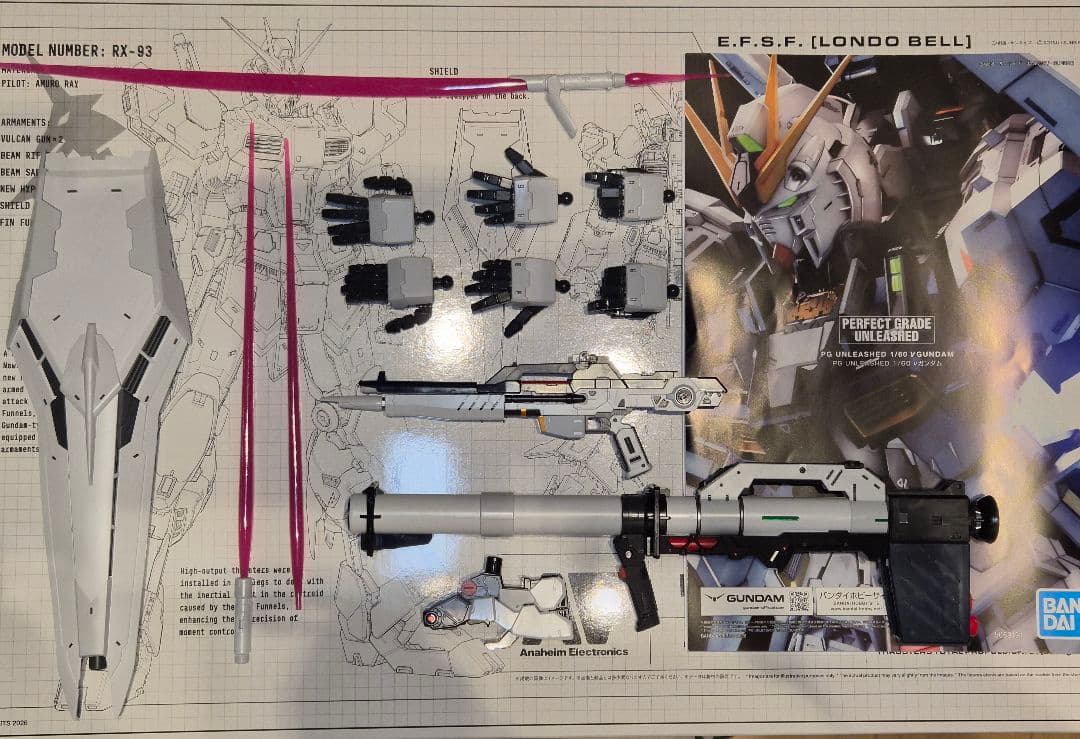 【完成品】PG UNLEASHED 1/60 νガンダム＋LEDユニット組込済み