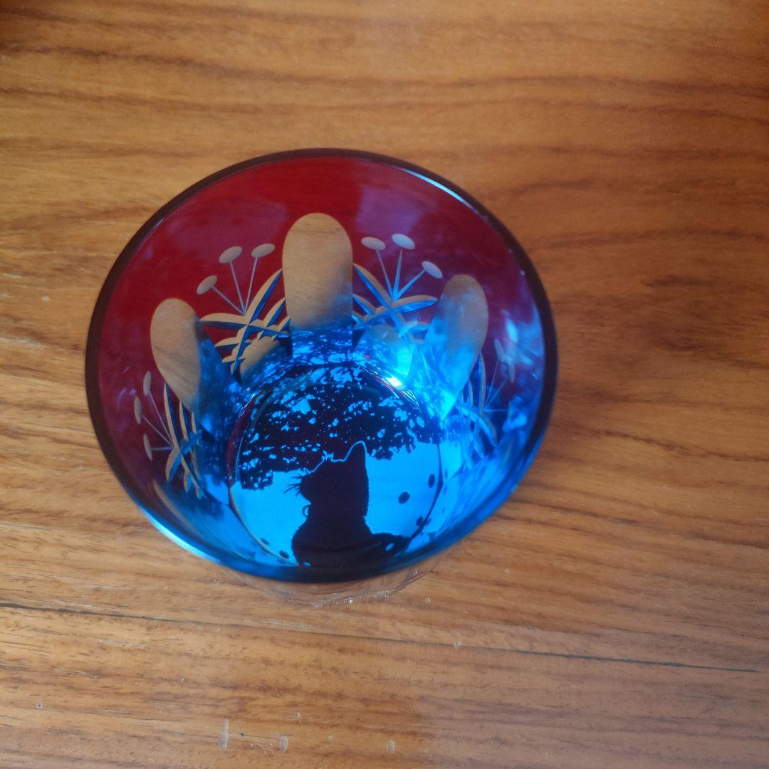 可夜硝子　猫切子　桜猫